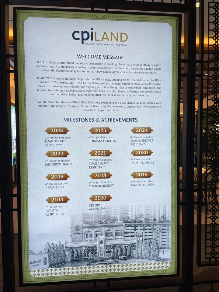 CPI Land history display · supplied photograph. Years shown refer to project launches.