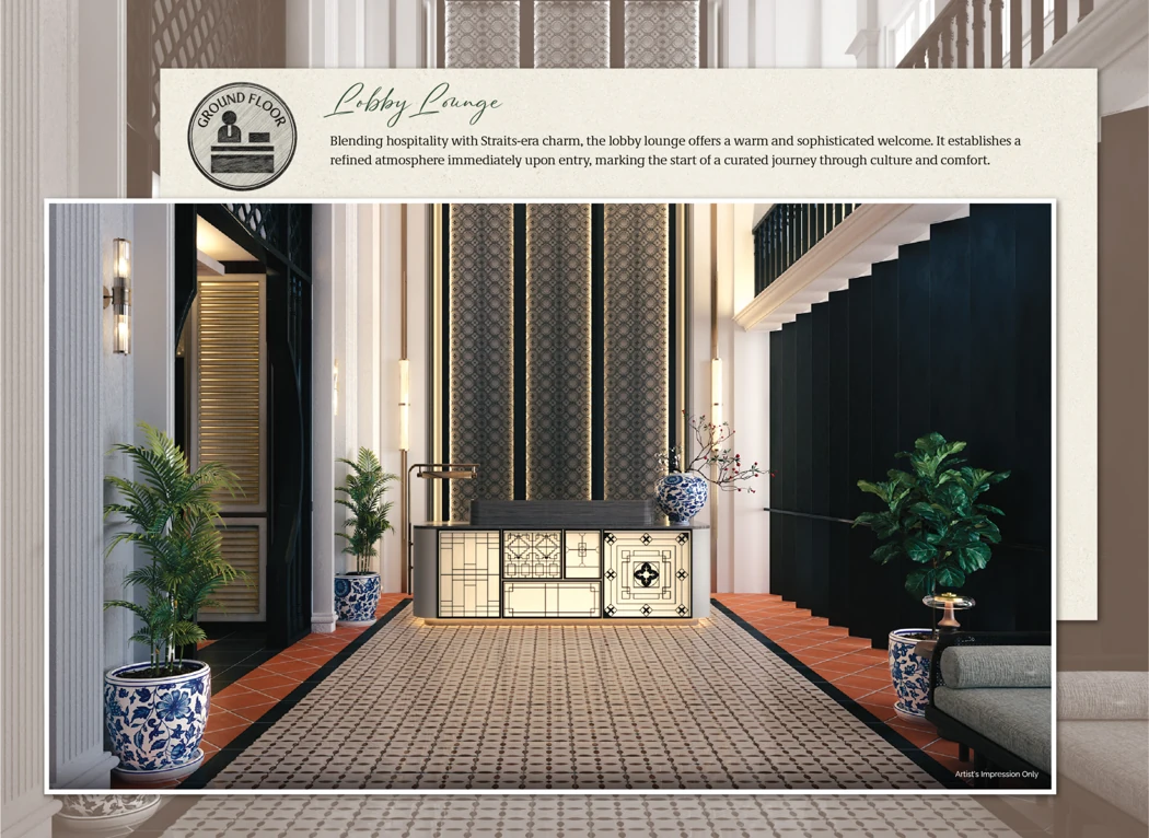 Lobby lounge · Official artist’s impression. For illustration only.