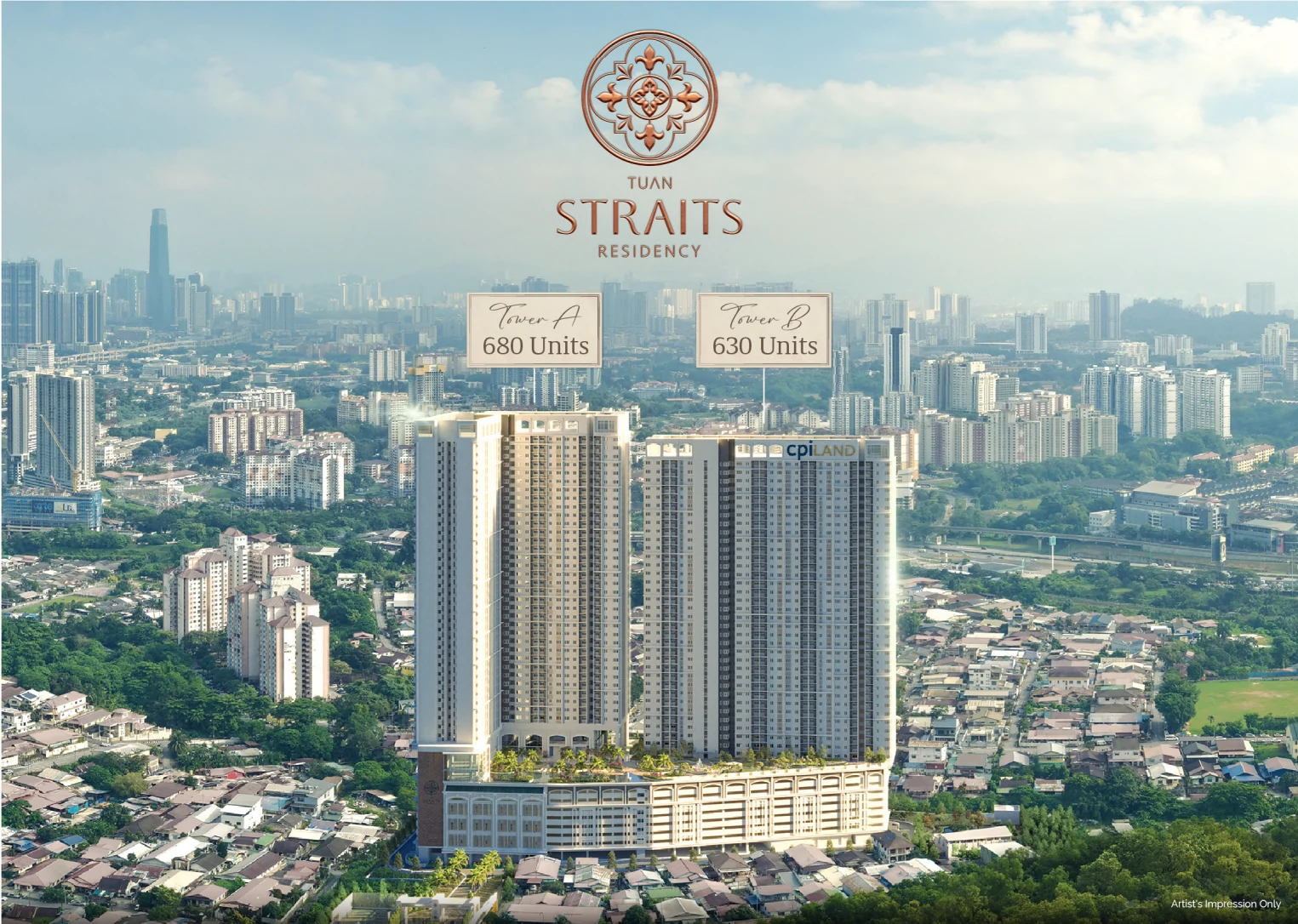 Tuan Straits Residency · Official artist’s impression. For illustration only.